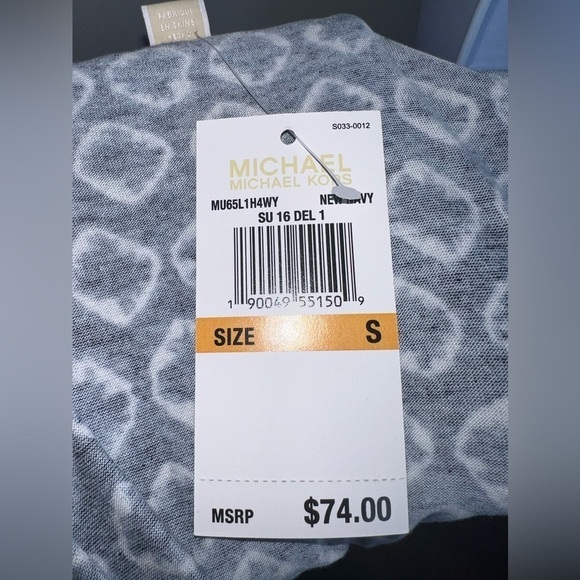 NWT Michael Kors MK Women’s Small Navy Cold Shoulder Long Sleeve Blouse Top S - Picture 8 of 14